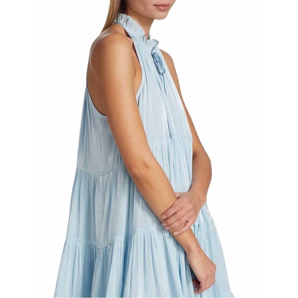 NEW CINQ A SEPT phyllis tiered mini dress in dream blue - Picture 5 of 7